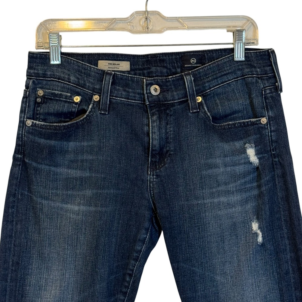 AG Adriano Goldschmied Nolan Relaxed Slim Jeans Women 28R Distressed USA - Picture 2 of 10